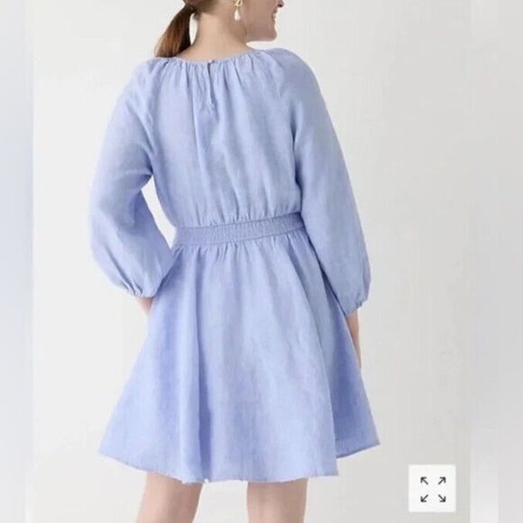 J Crew Palermo Linen Smocked Waist Mini Dress NWT - Picture 4 of 11